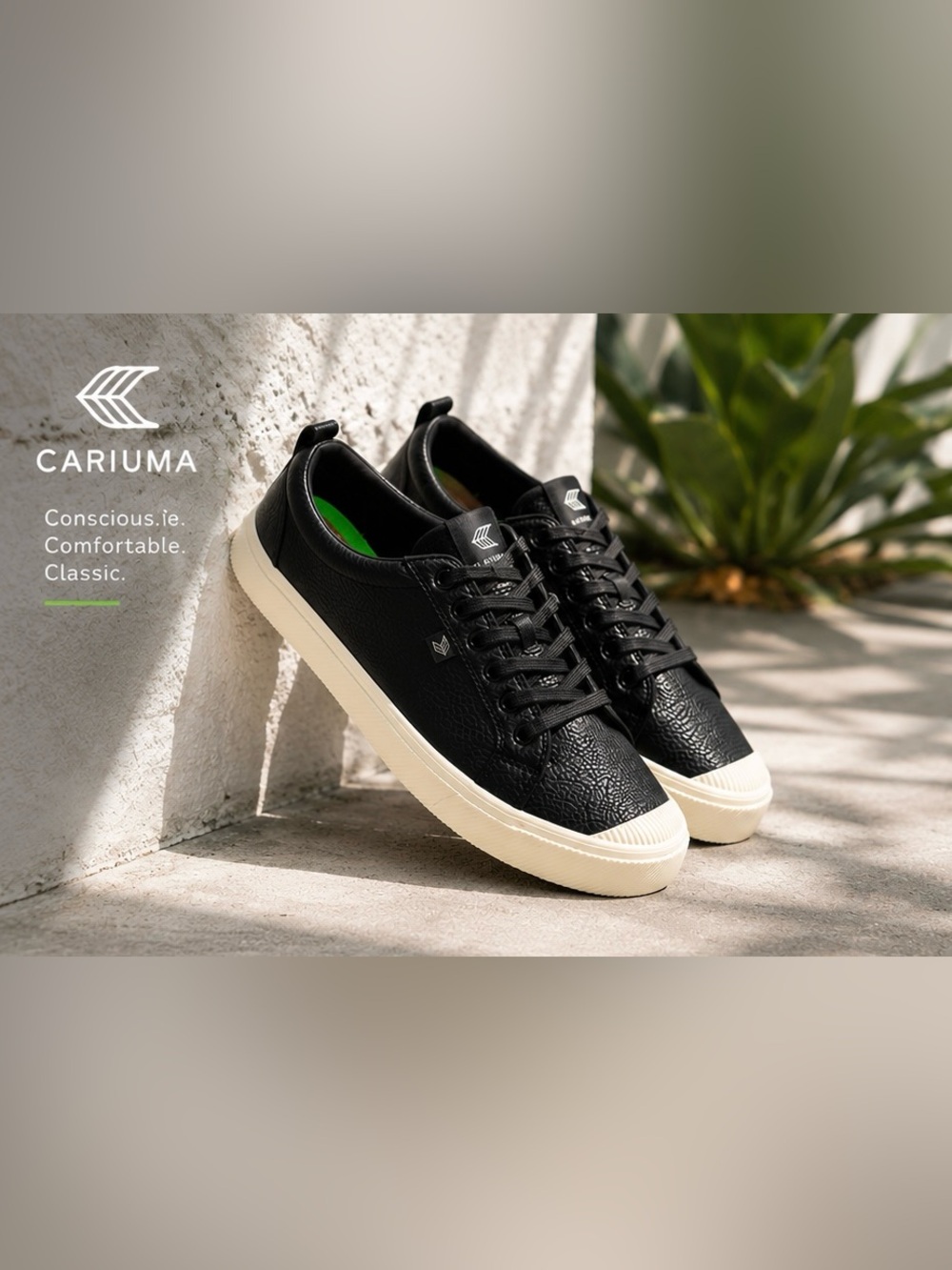 Cariuma OCA Low Premium Leather Sneakers Black Womens 9 NWT Sustainable